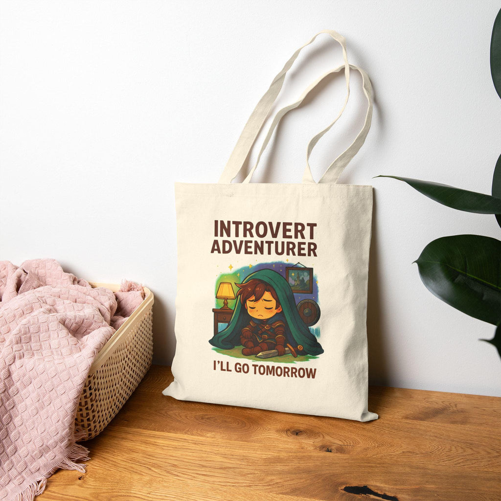 Introvert Adventurer Shirt Funny RPG Gift for Gamers DnD Fans Cozy Fantasy Tee I'll Go Tomorrow Chibi Knight Sleepy Humor Shirt