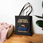 Certified Sleep Ninja Tote Bag Funny Cozy Gift for Nap Lovers Lazy Day Humor Cotton Canvas Bag