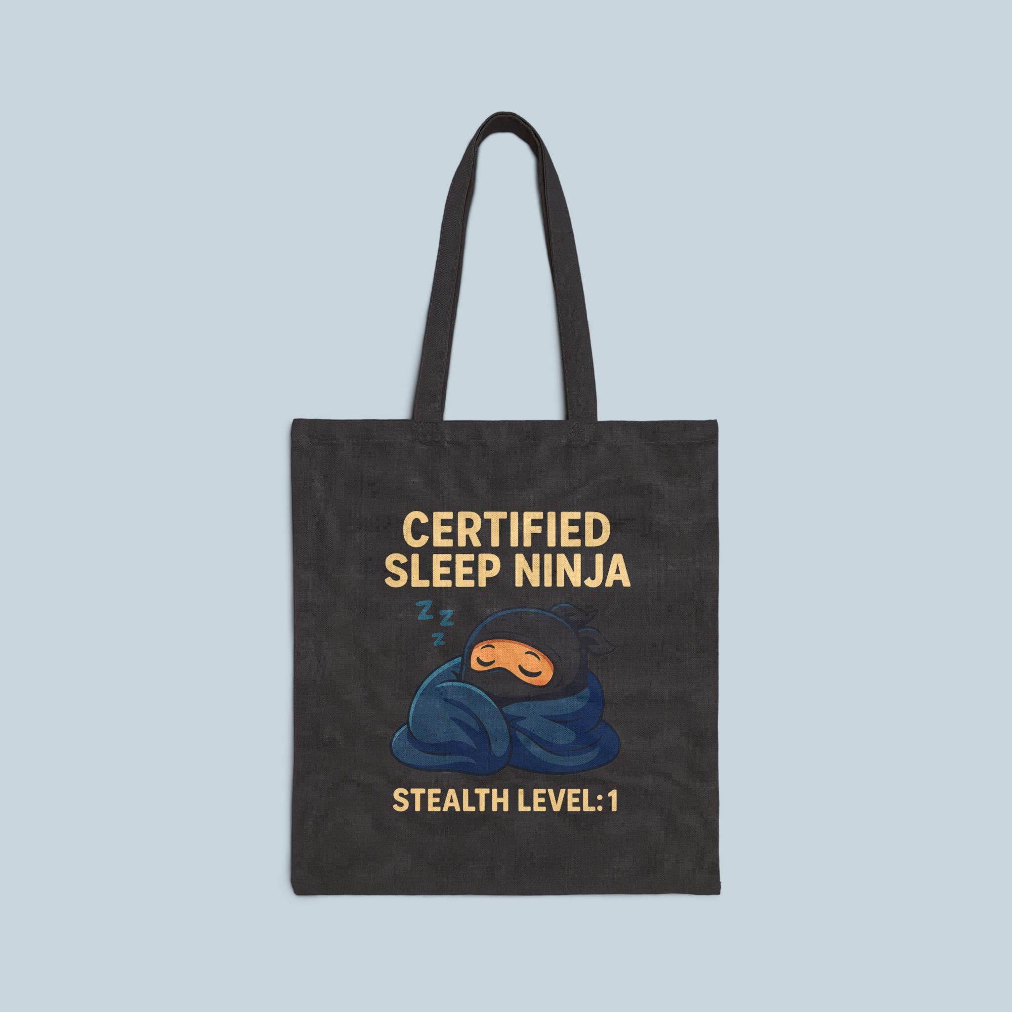 Certified Sleep Ninja Tote Bag Funny Cozy Gift for Nap Lovers Lazy Day Humor Cotton Canvas Bag