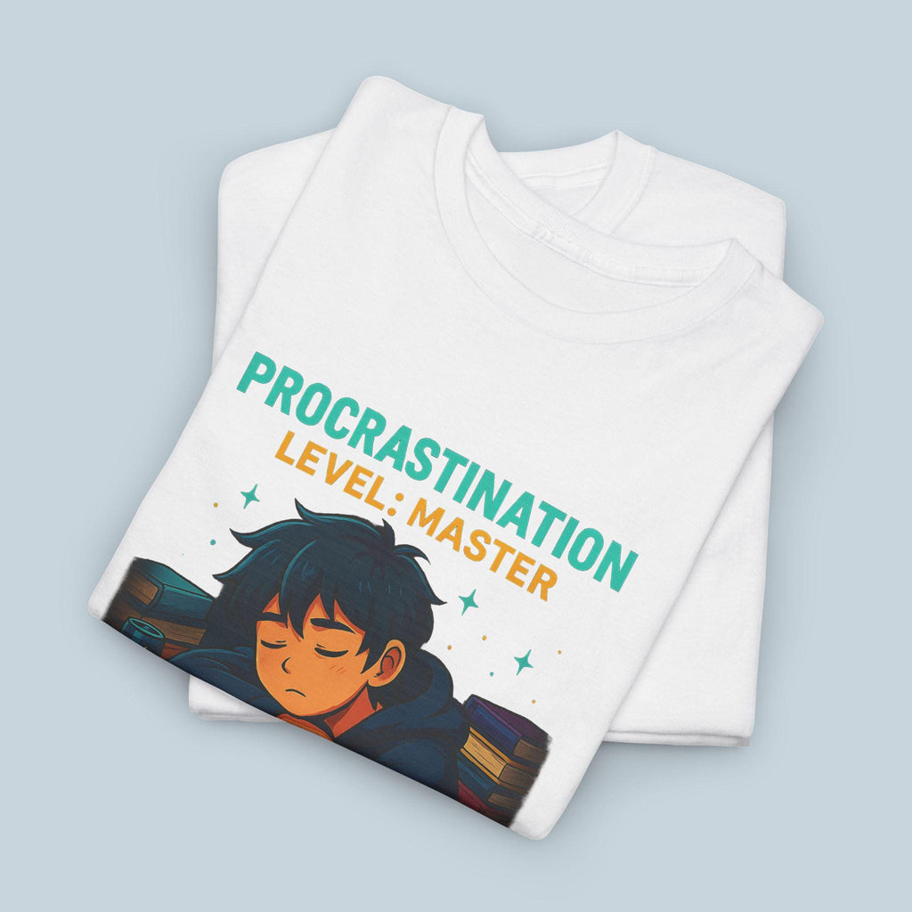 Procrastination Level: Master Shirt, Funny Anime Gamer Tee for Students, Study Humor T-Shirt, Procrastinator Graphic Tee, Epic Anime Apparel