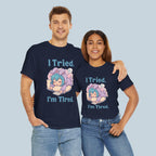 I Tried I'm Tired Anime Shirt, Cute Sleepy Anime Girl Tee for Student, Gamers & Introvert, Funny Pastel Kawaii T-Shirt Gift for Tired People