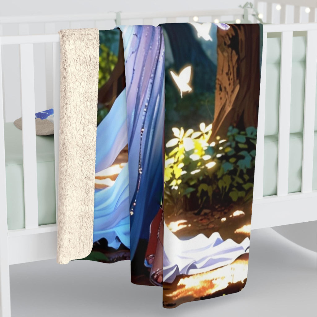 Fairy Queen Sherpa Blanket Fantasy Butterfly Wings Cozy Gift for Anime Fans and Dreamers