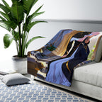 Romantic Anime Couple Sherpa Blanket Fantasy Castle Cozy Gift for Anime Lovers and Dreamers