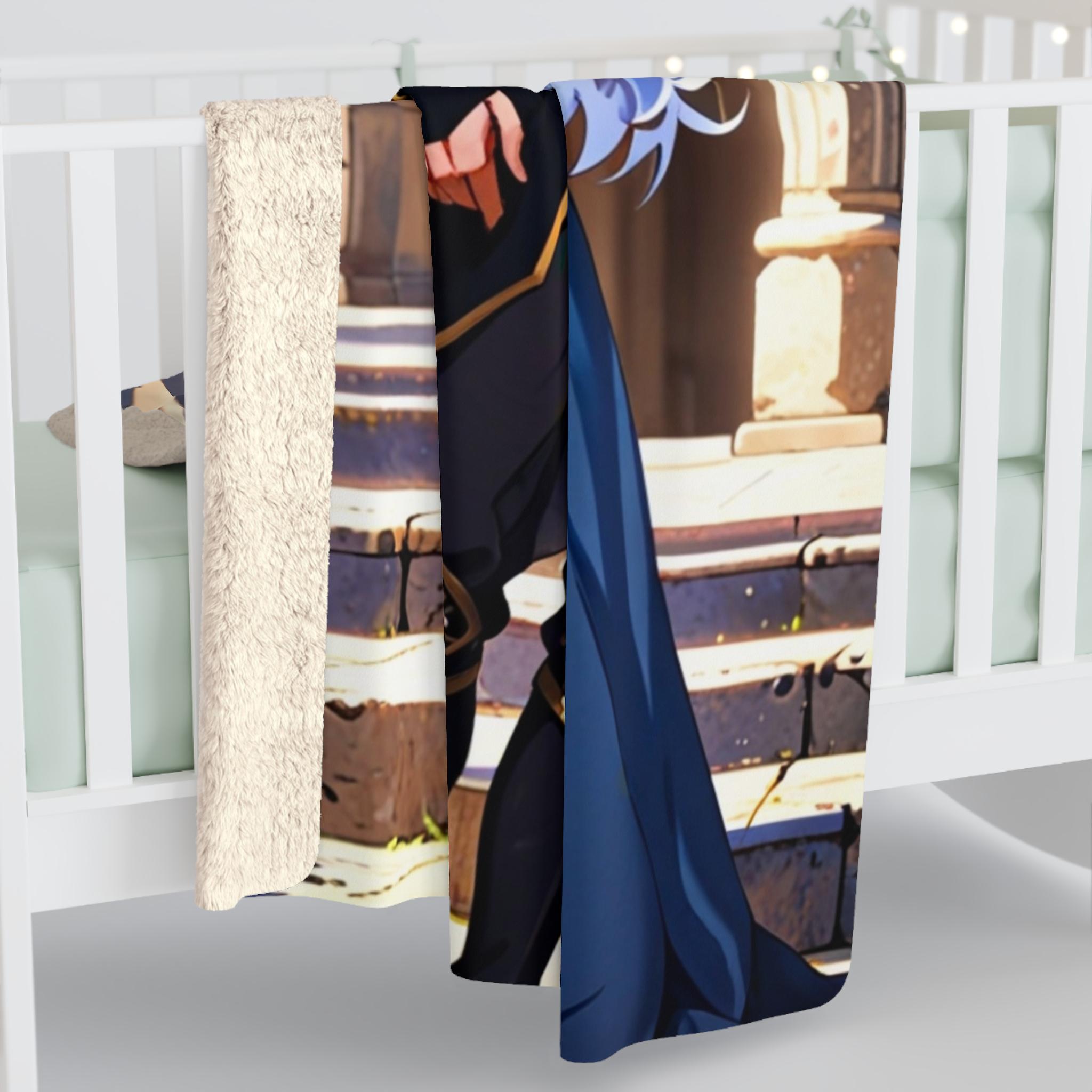 Royal Anime Couple Sherpa Blanket Fantasy Castle Cozy Gift for Anime Lovers and Dreamers