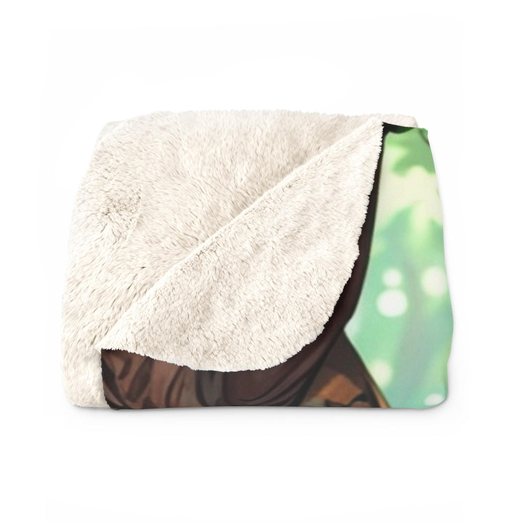 Forest Rogue Anime Boy Sherpa Blanket Dark Fantasy Cozy Gift for Anime Fans and Gamers