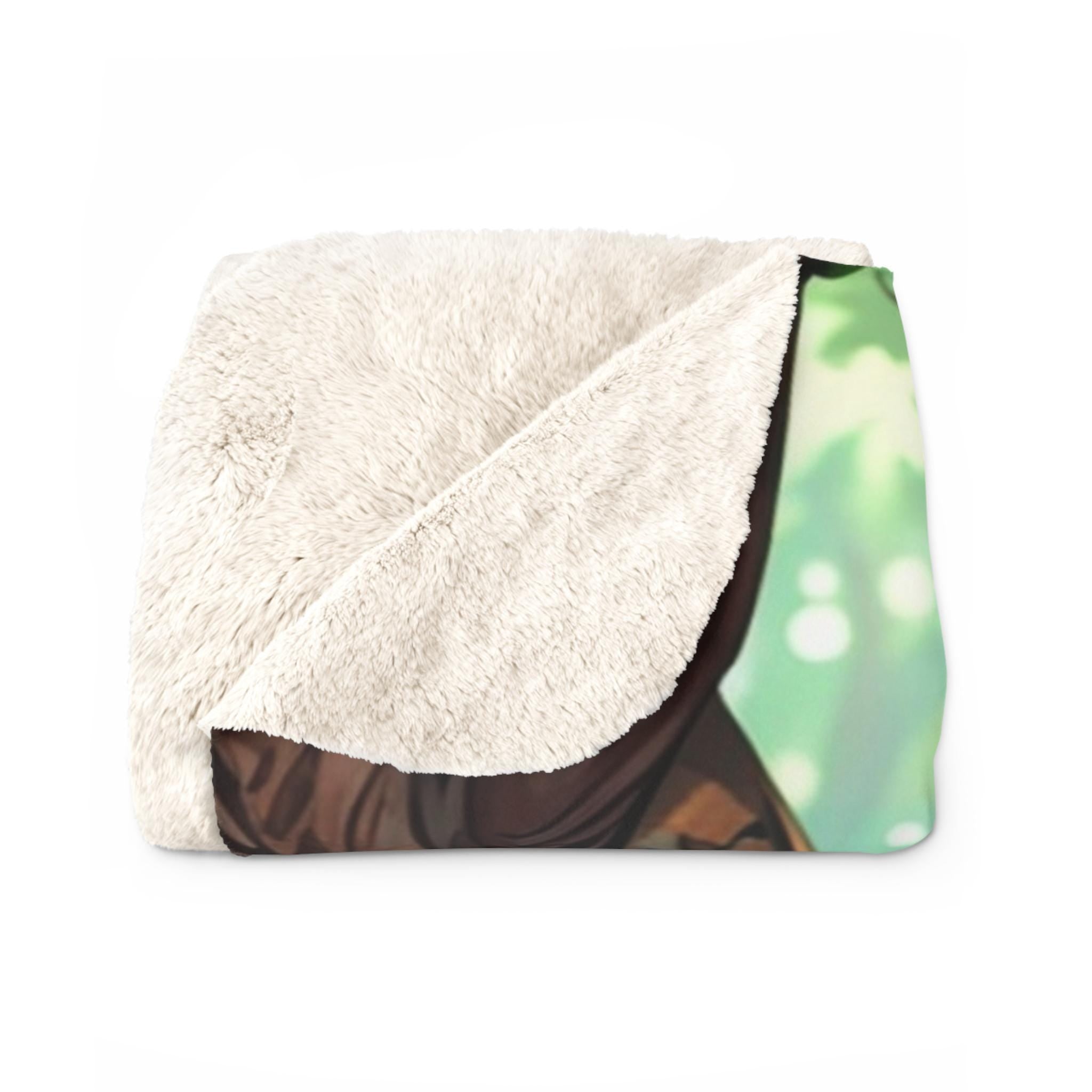 Forest Rogue Anime Boy Sherpa Blanket Dark Fantasy Cozy Gift for Anime Fans and Gamers