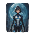Starla Vale Sherpa Blanket 60x80 Anime Girl Sci-Fi Moonlight Design Soft Fleece Gift for Anime Fans and Gamers | Epic Anime Apparel