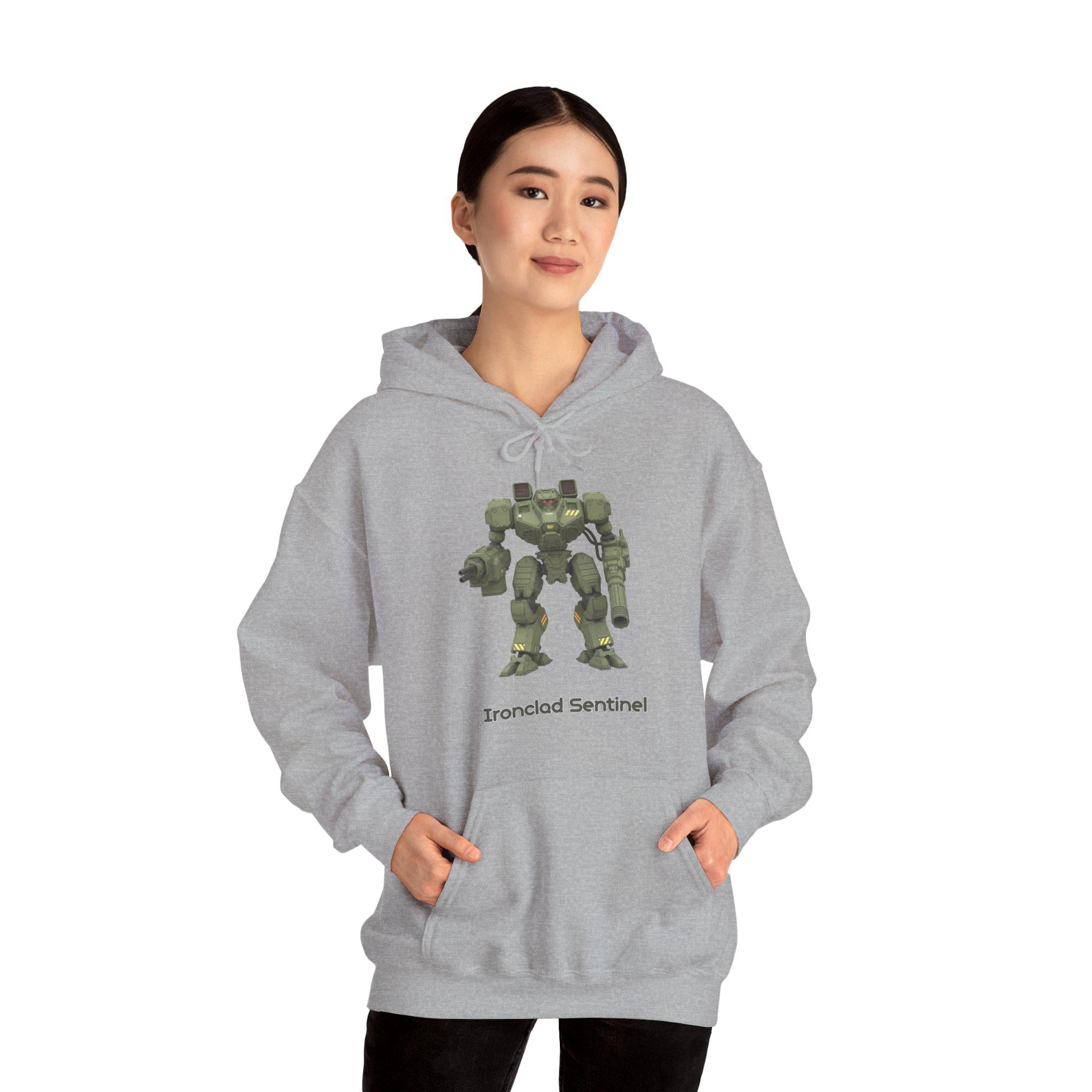 Ironclad Sentinel Mech Hoodie Anime Robot Streetwear Gift for Gamers and Sci-Fi Fans | Epic Anime Apparel