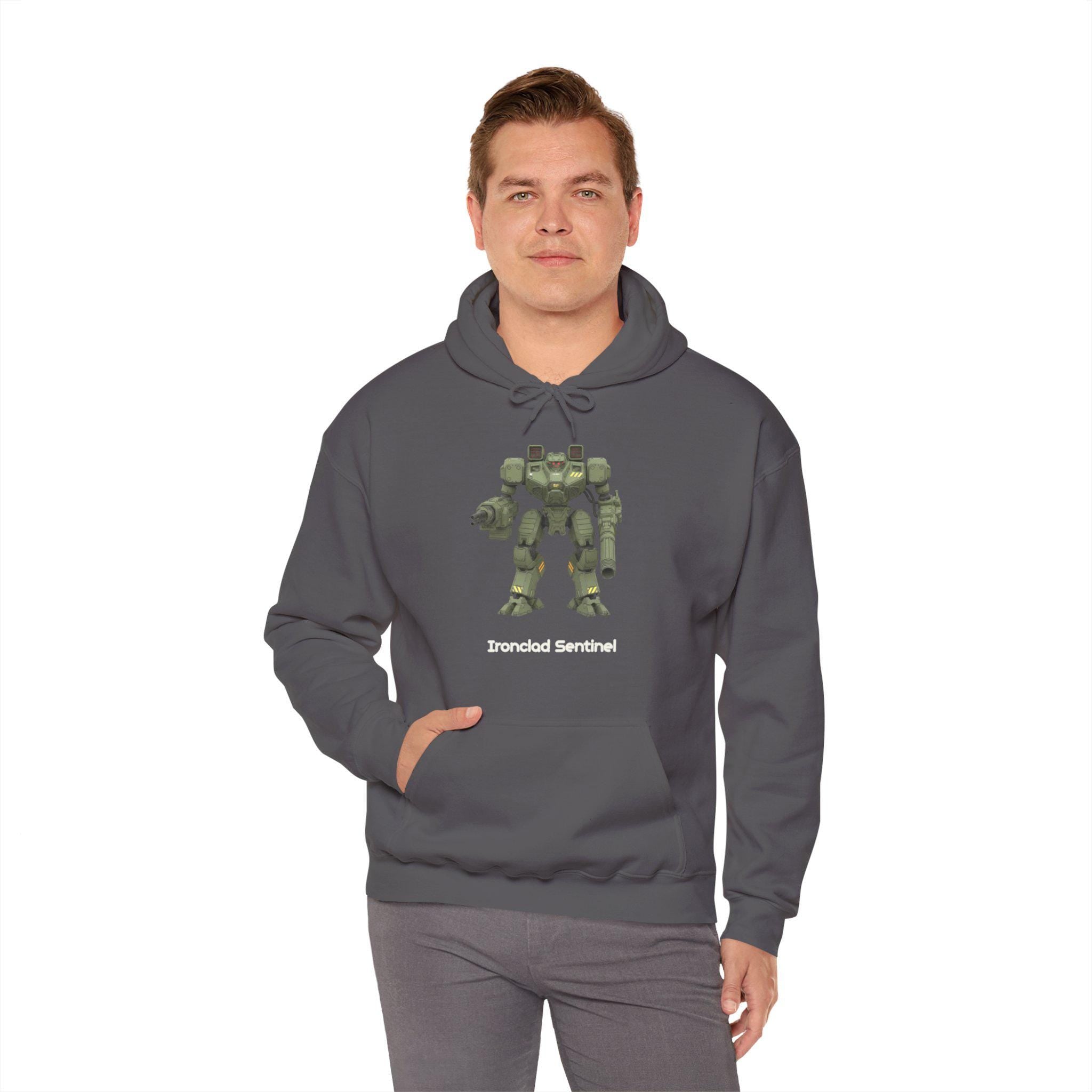 Ironclad Sentinel Mech Hoodie Anime Robot Streetwear Gift for Gamers and Sci-Fi Fans | Epic Anime Apparel