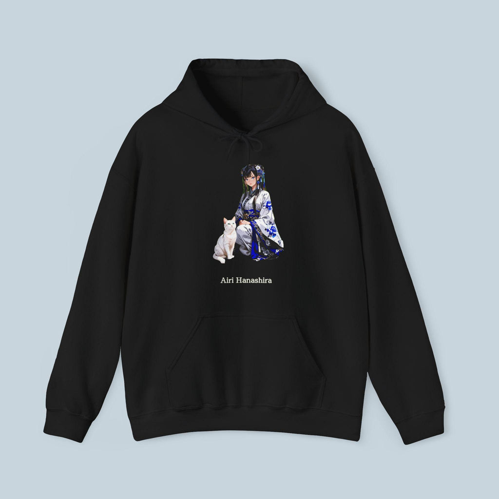 Anime Kimono Girl Hoodie Cat Companion Aesthetic Streetwear Gift for Cozy Anime Lovers and Collectors