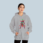 Anime Mecha Hoodie Green Red Warrior Cyber Armor Pullover Streetwear Techwear Gift for Gamers and Anime Fans