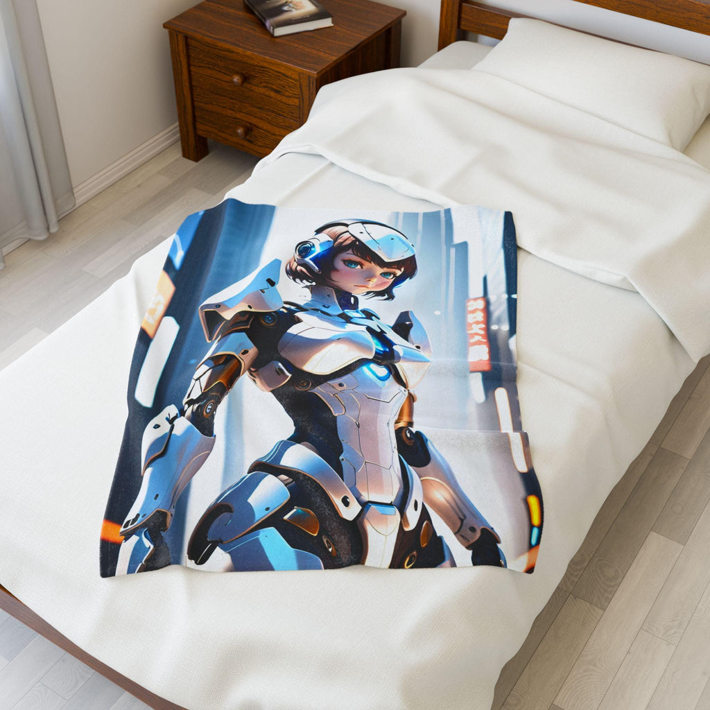 Futuristic Velveteen Plush Blanket - Cozy Cyberpunk Decor, Soft Throw for Gaming Room, Unique Gift for Tech Lovers, Ideal for Winter [...]