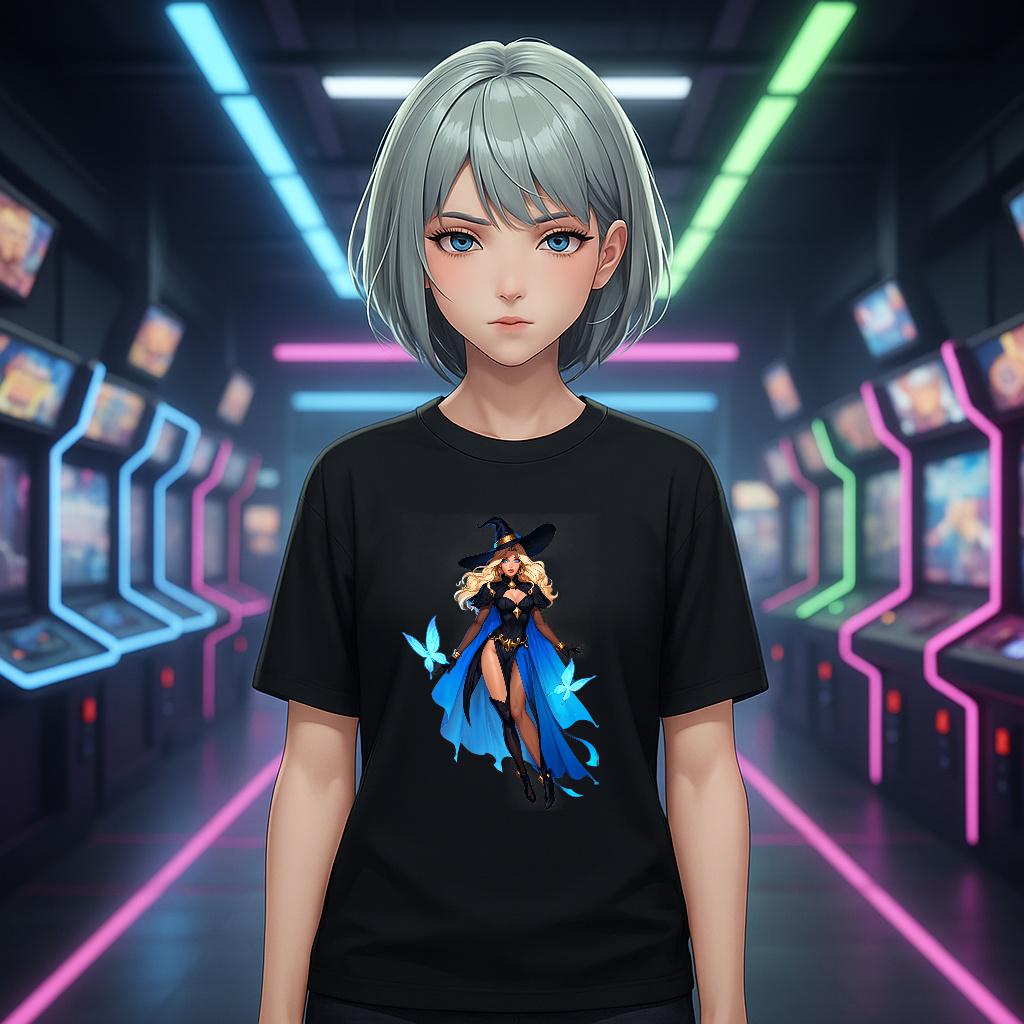 Anime Witch Hoodie Magical Girl Sweatshirt Blue Butterfly Spellcaster Gift for Anime Lovers and Gamers