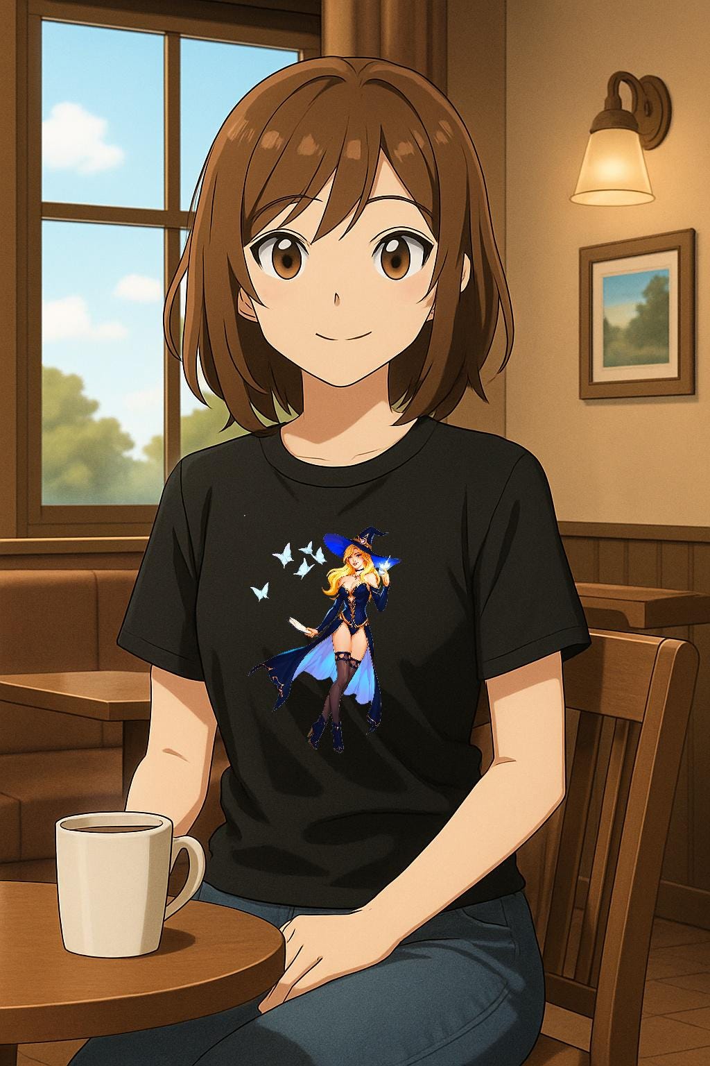 Anime Witch Hoodie Blue Spellbook Magical Girl Sweatshirt Fantasy Sorceress Gift for Anime Fans and Gamers