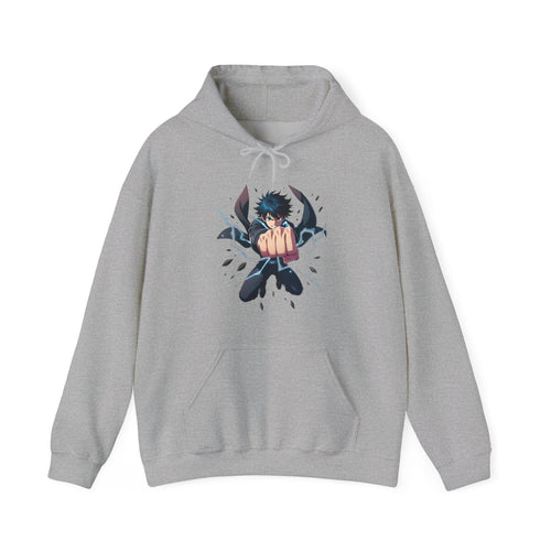 Anime Electric Punch Hoodie Streetwear Lightning Power Graphic Gift for Anime Fans and Gamers Cool Japanese Style Sweatshirt
