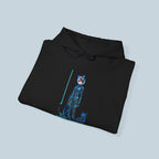 Cyberpunk Cat Girl Hoodie Neon Blue Techwear Streetwear Futuristic Anime Gamer Gift for Cat Lovers