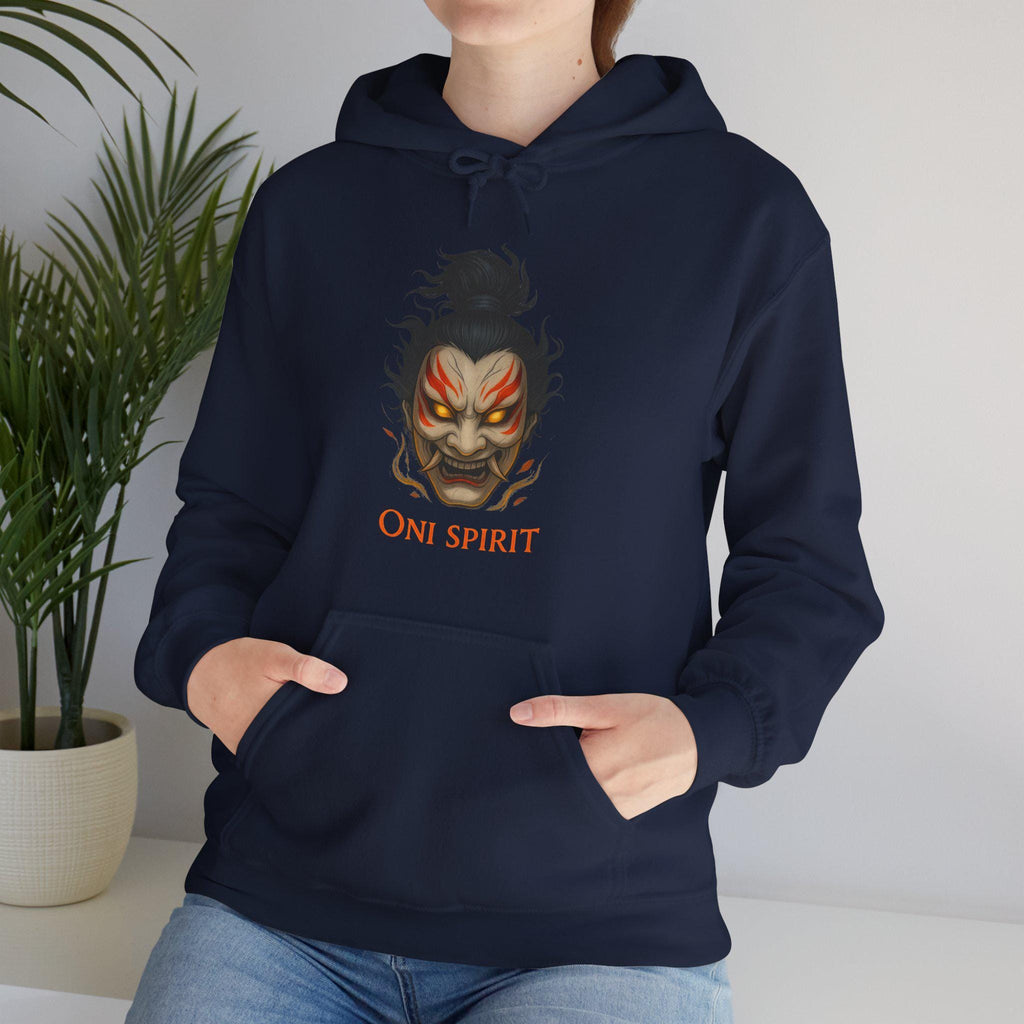 Oni Spirit Hoodie Japanese Demon Mask Sweatshirt Streetwear Anime Aesthetic Gift for Him Her