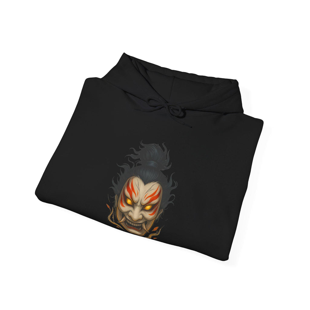 Oni Spirit Hoodie Japanese Demon Mask Sweatshirt Streetwear Anime Aesthetic Gift for Him Her