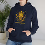 Golden Spirit Hoodie Japanese Demon Mask Sweatshirt Mythic Oni Anime Streetwear Gift for Him Her