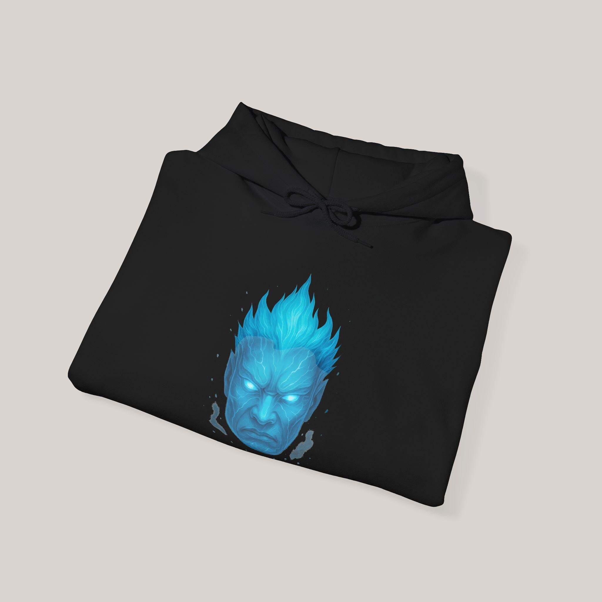 Ice Spirit Hoodie Cool Blue Demon Sweatshirt Mythic Mask Anime Streetwear Gift for Him Her