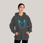 Thunder Spirit Hoodie Anime Oni Mask Electric Blue Lightning Gift for Gamers and Anime Fans