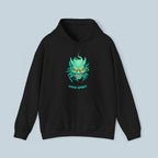 Wind Spirit Oni Mask Hoodie Anime Streetwear Green Glow Japanese Demon Mask Pullover Hoodie Gift for Anime Fans and Gamers