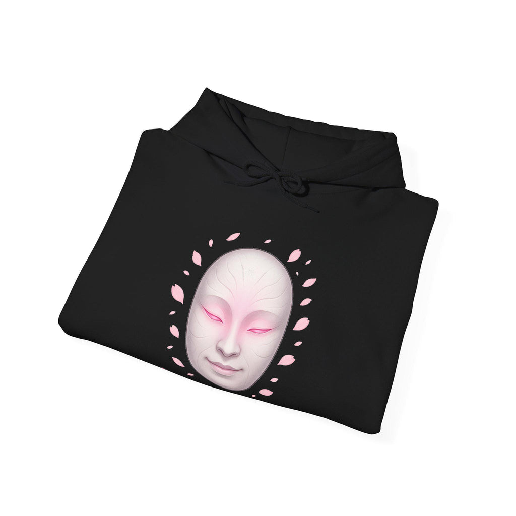 Blossom Spirit Anime Hoodie Cherry Blossom Mask Aesthetic Japanese Streetwear Pullover Hoodie Gift for Anime Fans and Dreamers