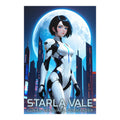 Starla Vale Sci-Fi Anime Poster Futuristic Cyber Hero Girl Wall Art Lunar City Print for Gamers and Anime Lovers Bedroom or Office Decor