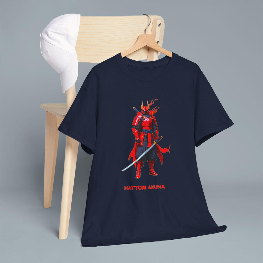 Hattori Akuma Samurai Anime T-Shirt Red Warrior Streetwear Techwear Gift for Anime Fans and Gamers