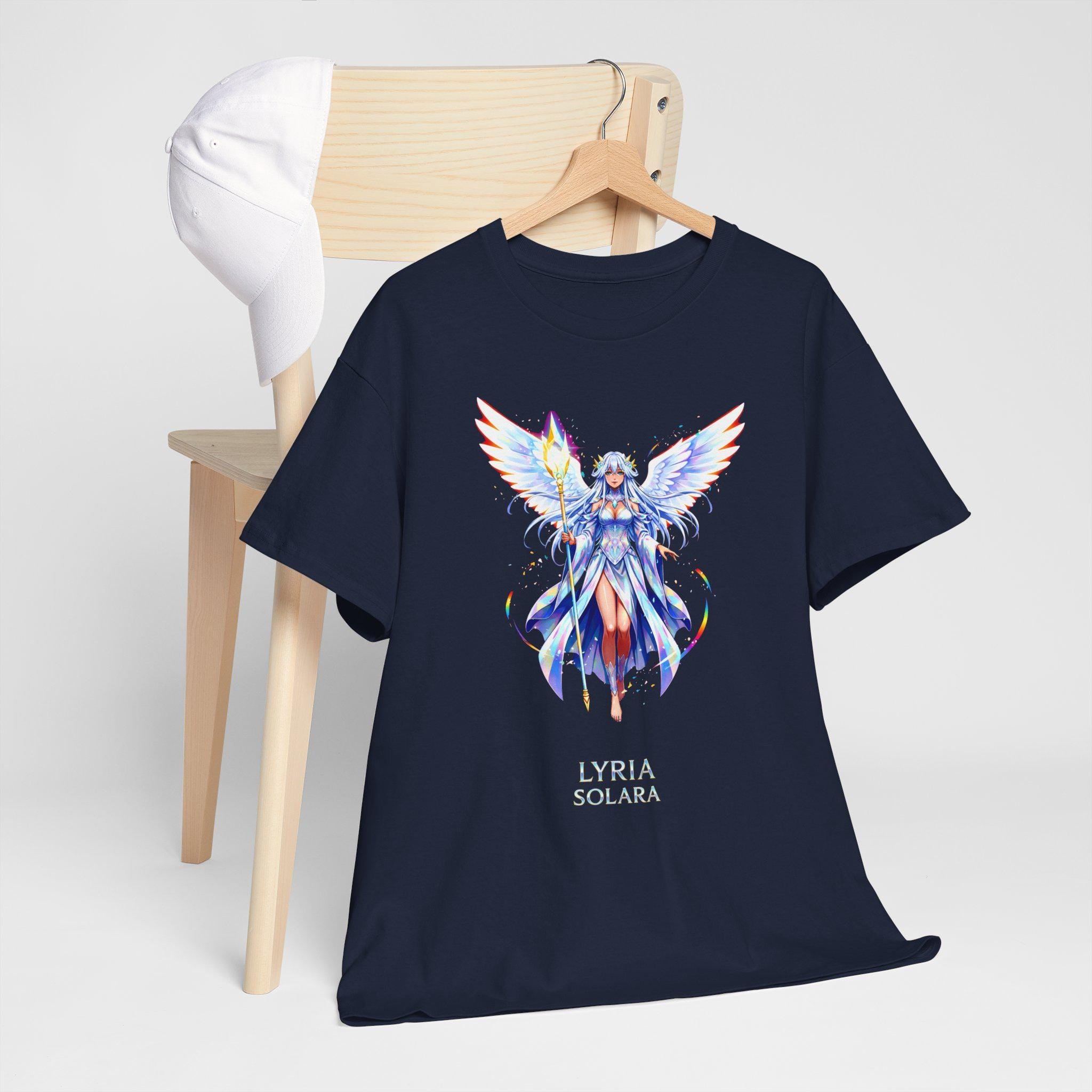 Anime Angel T-Shirt Lyria Solara Celestial Wings Shirt Magical Girl Gift for Anime Lovers and Fantasy Fans