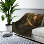 Sherpa Blanket, Guardian Angel Comfort Throw, Religious Soft Fleece Wrap, Faithful Cozy Bedding, Christian Spiritual Gift, Prayer Blanket