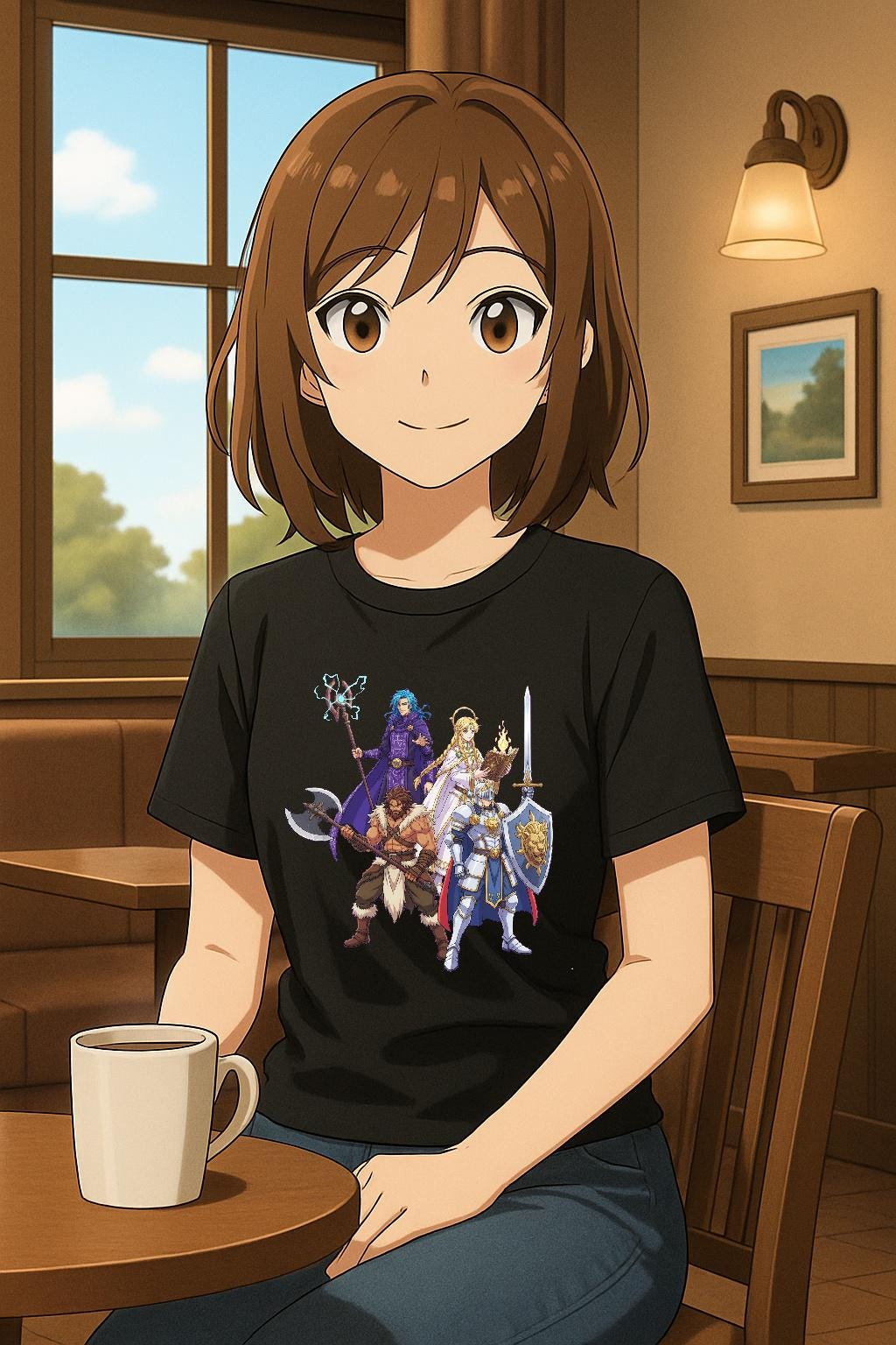 Paladin Cleric Mage Barbarian T-Shirt Fantasy RPG Party Anime Gamer Gift for D&D Fans and Dungeon Masters