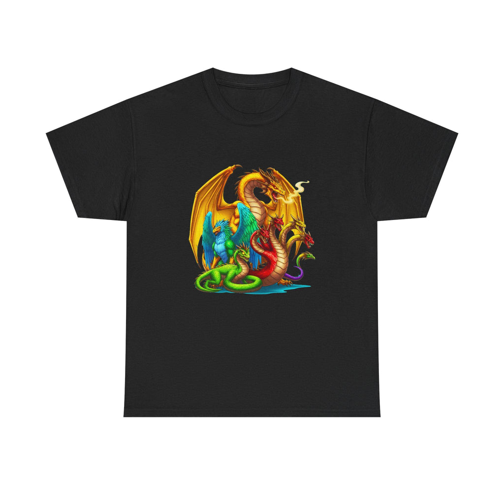 Dragon Hydra Griffin Basilisk T-Shirt Fantasy Monster Battle Shirt for RPG Gamers and Mythical Creature Fans