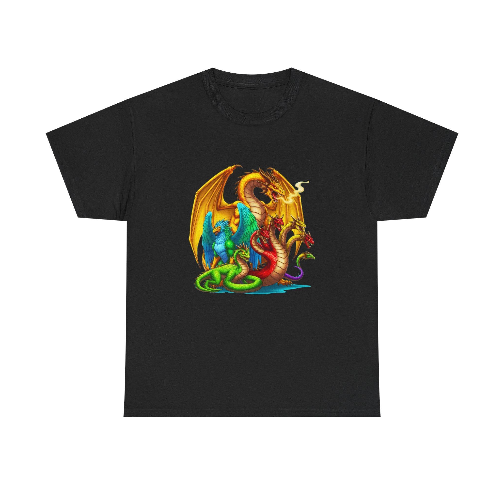 Dragon Hydra Griffin Basilisk T-Shirt Fantasy Monster Battle Shirt for RPG Gamers and Mythical Creature Fans