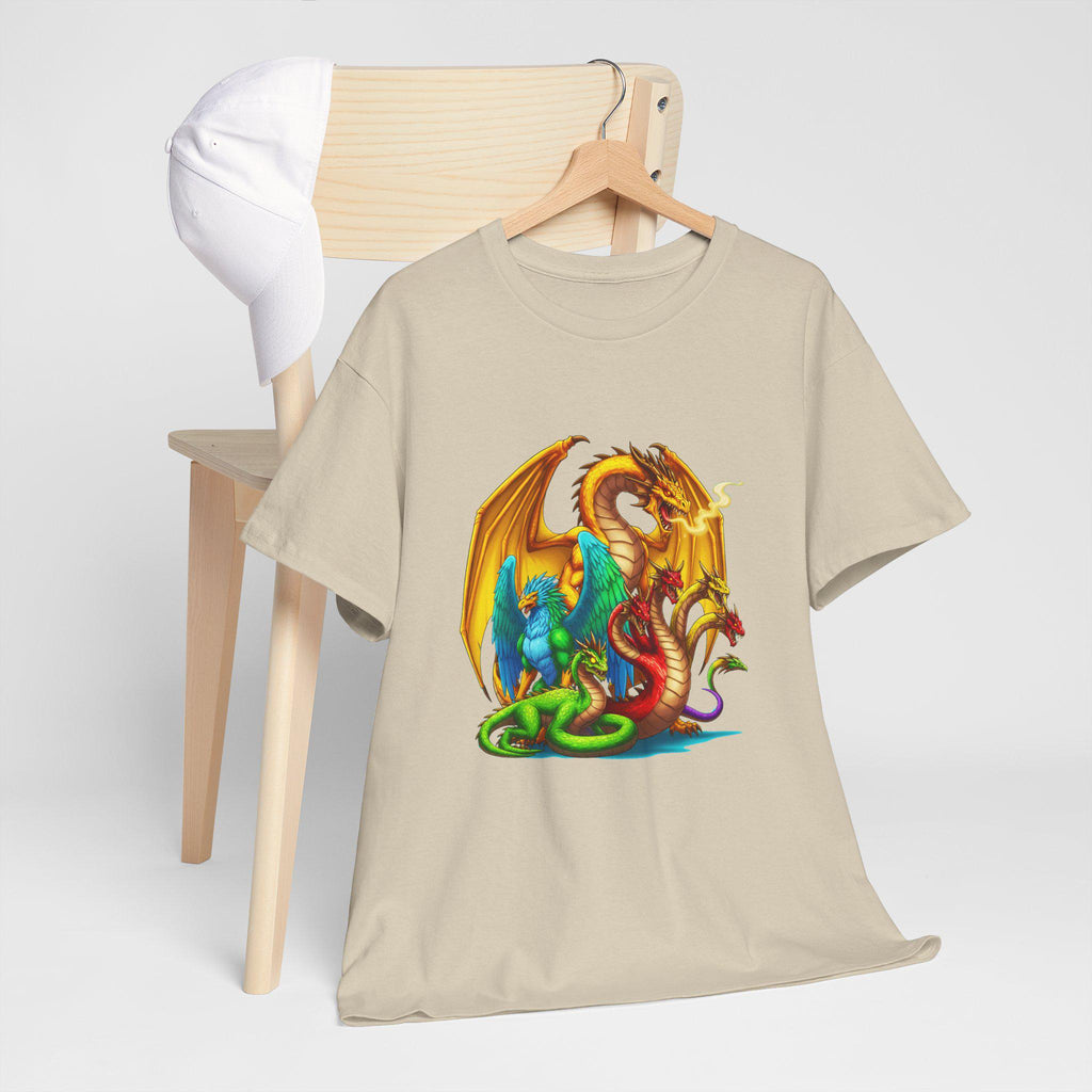 Dragon Hydra Griffin Basilisk T-Shirt Fantasy Monster Battle Shirt for RPG Gamers and Mythical Creature Fans