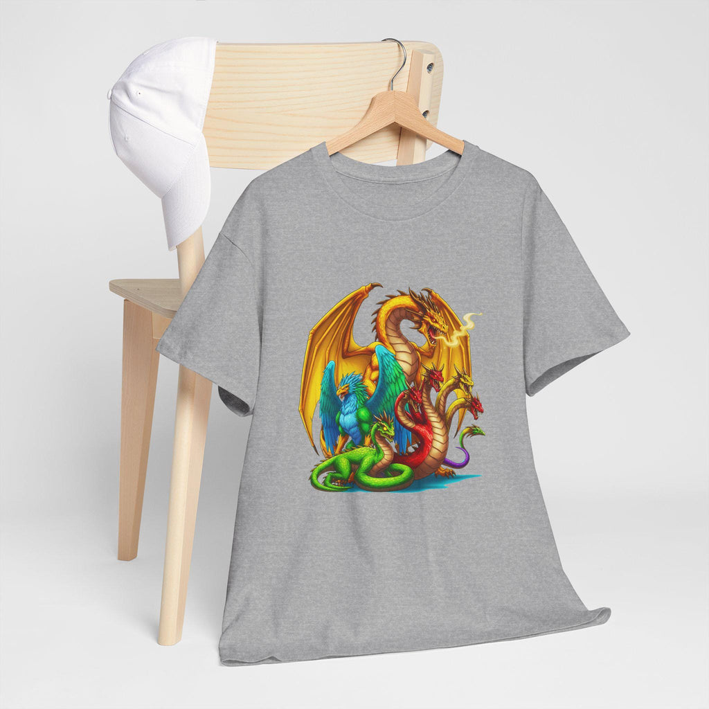 Dragon Hydra Griffin Basilisk T-Shirt Fantasy Monster Battle Shirt for RPG Gamers and Mythical Creature Fans
