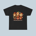 Cute Christmas Elf Band T-Shirt, Anime Style Holiday Shirt, Kawaii Caroling Elves Tee, Chibi Xmas Group Design, Christmas Gift for Kids