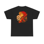 Anime Skull Hoodie Boy Shirt Red Cloak Fire Glow T-Shirt Cool Otaku Graphic Tee Gift for Anime Fans and Collectors