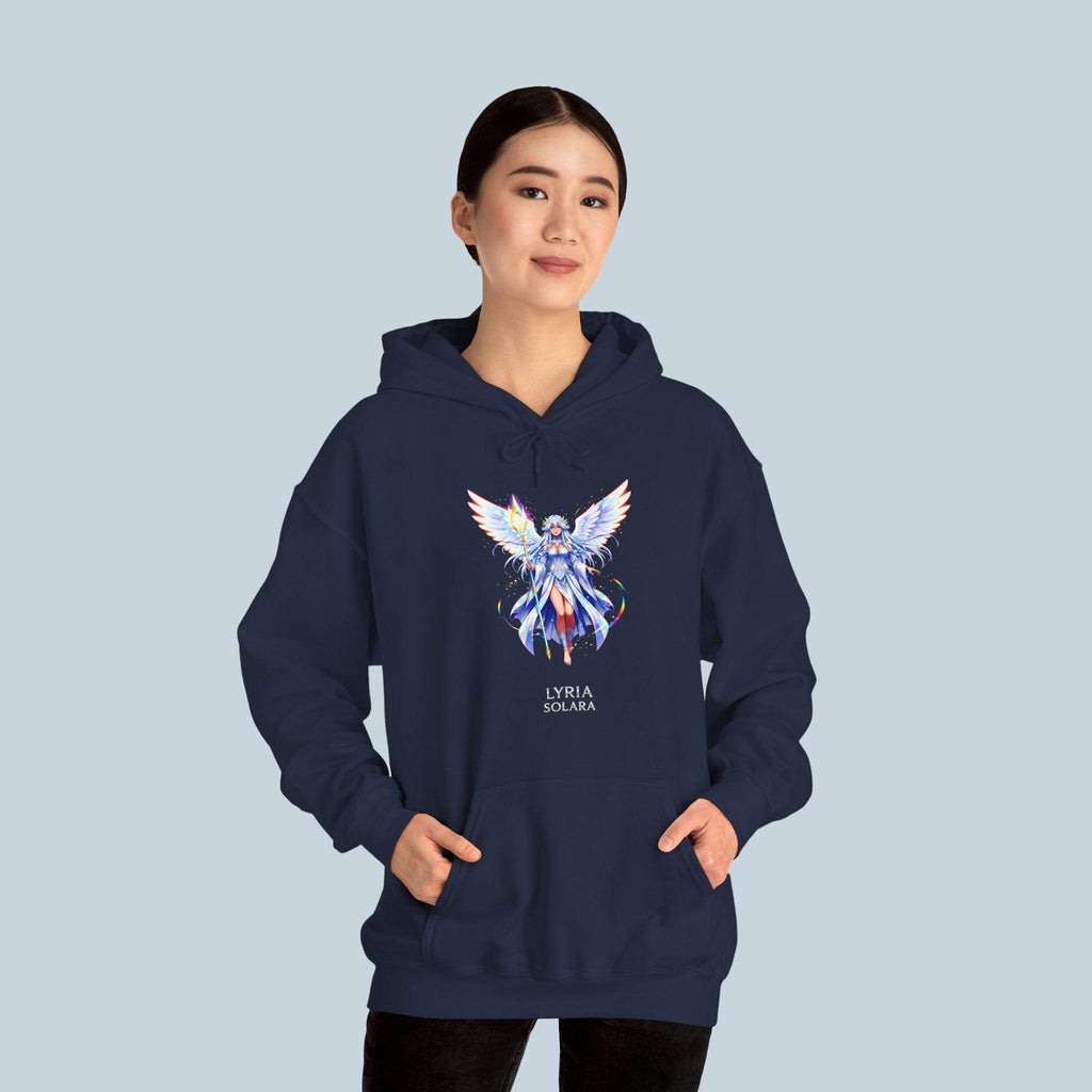 Lyra Solara Anime Hoodie | Fantasy Angel Hoodie | Celestial Guardian Streetwear | Anime Gift for Fans  and Collectors | Epic Anime Apparel