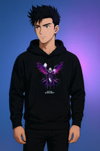 Nyxa Auralight Hoodie Anime Dark Sorceress Sweatshirt Magical Wings Neon Purple Gothic Fantasy Gift for Anime Lovers and Gamers