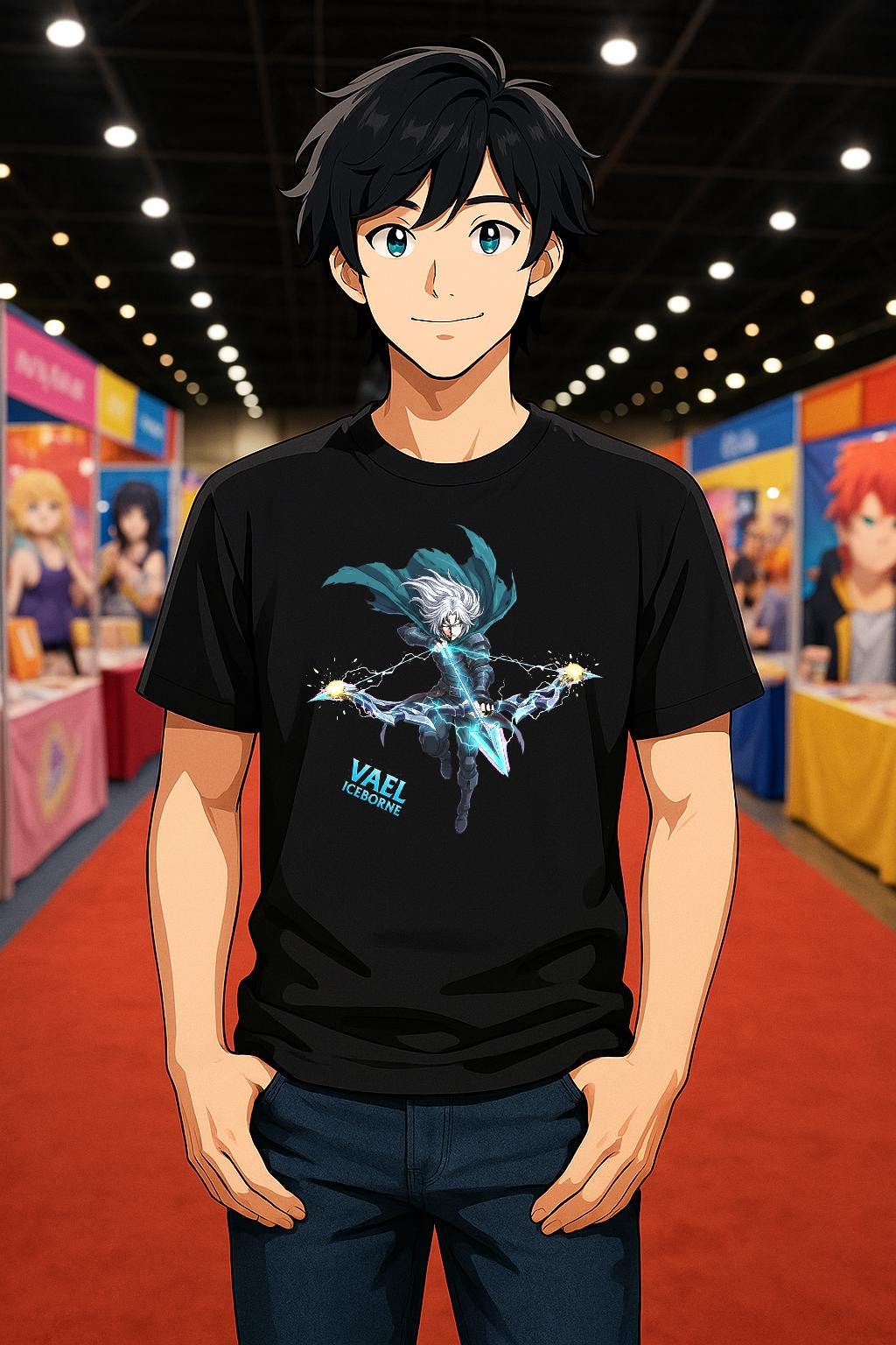 Vael Iceborne Anime T-Shirt, Frost Archer | Fantasy Ice Warrior Apparel | Anime Streetwear | Gift for Gamers Anime Fans | Epic Anime Apparel