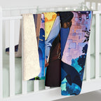 Anime Prince Sherpa Blanket Castle Fantasy Fleece Throw Moonlit Sky Scene Gift for Anime Fans and Fantasy Lovers