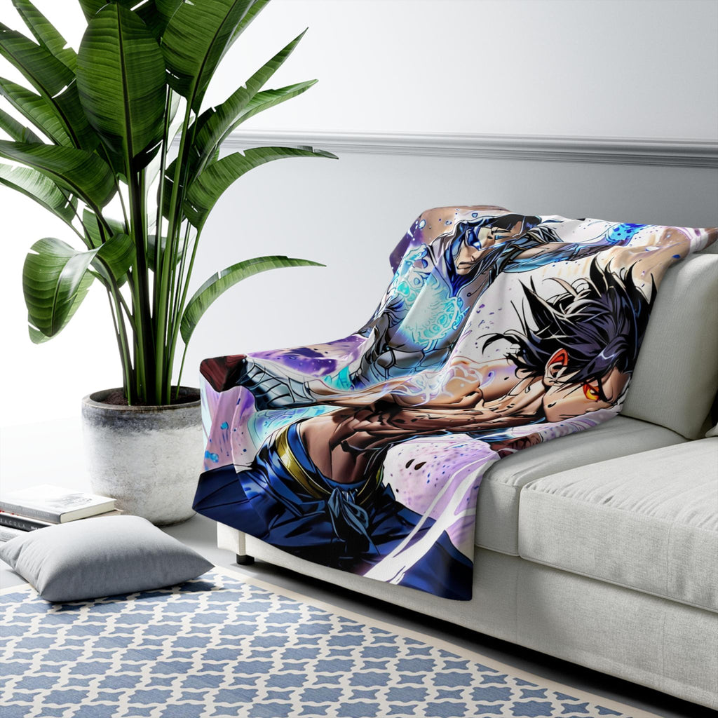Arc Energy Anime Blanket Hero Duo Sherpa Throw Electric Power Glow Gift for Anime Fans Cool Bedroom Decor