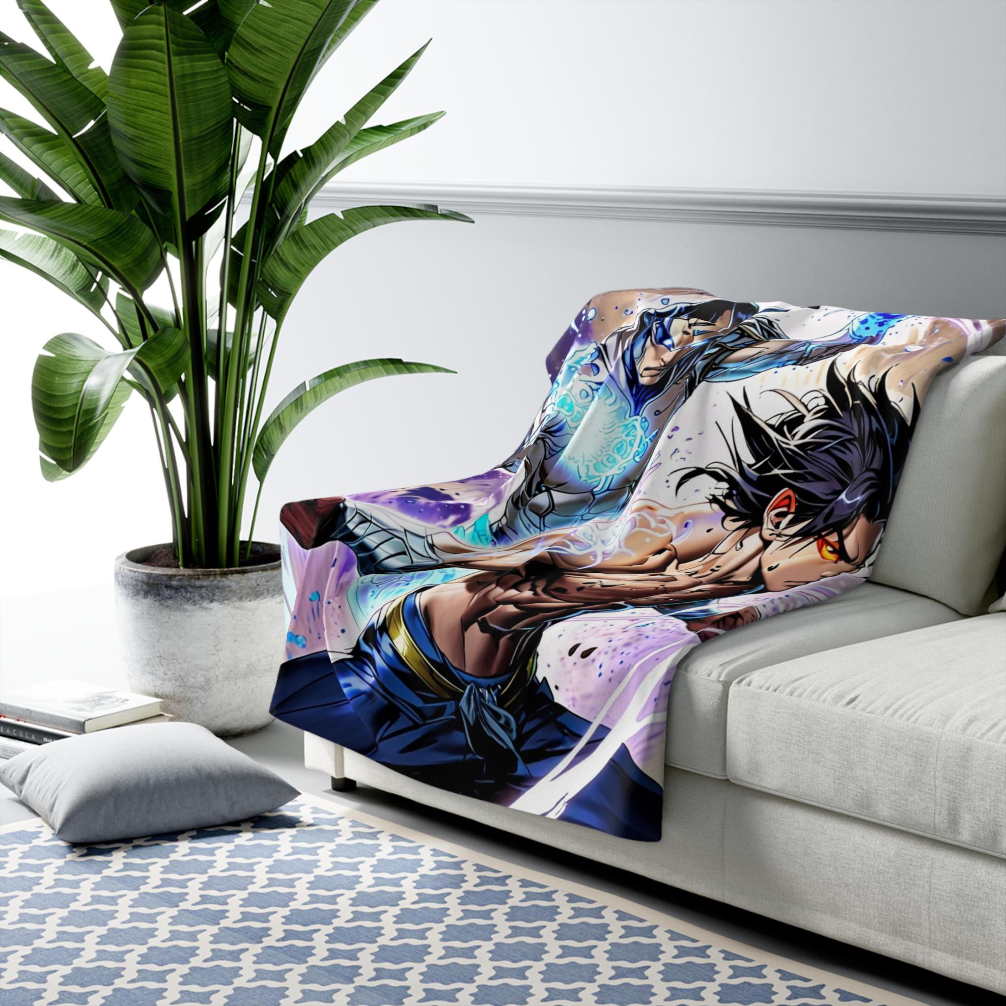 Arc Energy Anime Blanket Hero Duo Sherpa Throw Electric Power Glow Gift for Anime Fans Cool Bedroom Decor