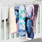 Anime Hero Sherpa Blanket Cyberpower Trio Glow Comic Style Futuristic Sci-Fi Fleece Throw Blanket Gift for Anime Lovers