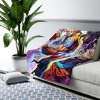 Anime Duo Sherpa Blanket Fire and Lightning Warriors Gift for Anime Fans Cozy Gaming Decor Bold Battle Art