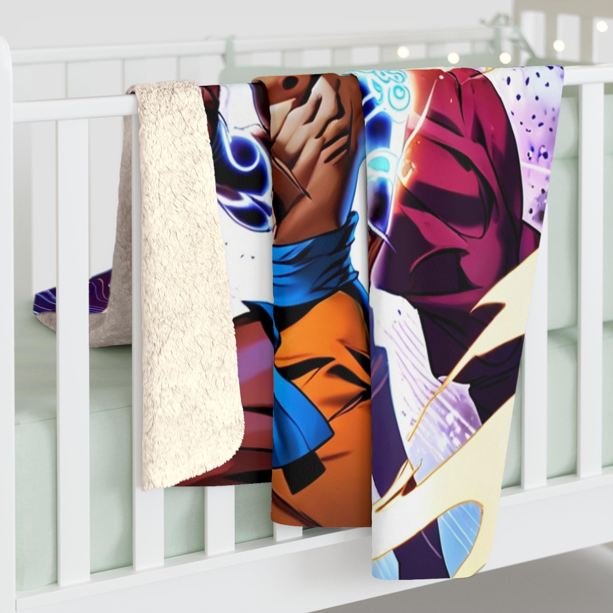 Anime Martial Arts Blanket Fighter Duo Throw Blanket Superpower Glow Comic Style Sherpa for Gamers & Anime Fans