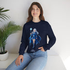 Lyra Frostfeil Ice Sorceress Anime Sweatshirt Royal Blue Magical Girl Frost Mage Gift for Anime Fans Fantasy Streetwear Winter Gamer Apparel