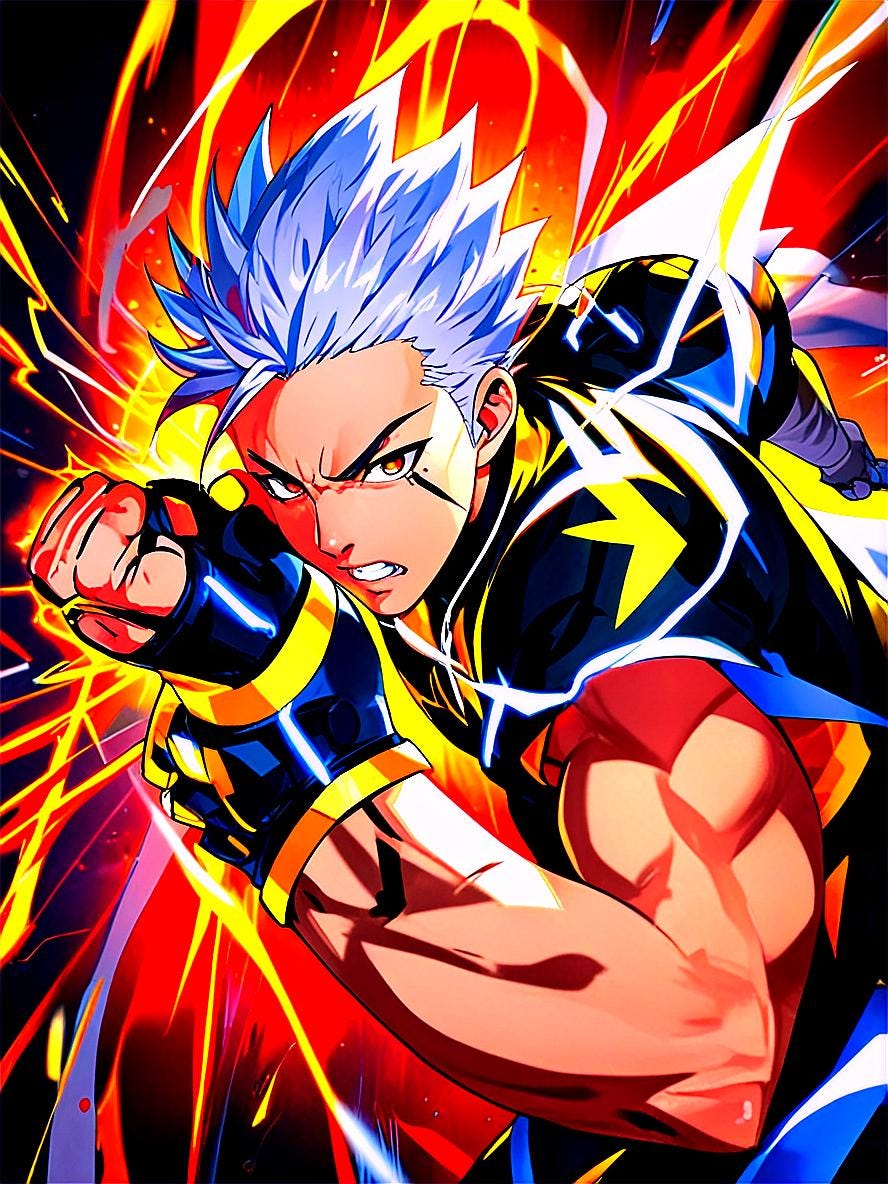 Lightning Hero Anime Sherpa Blanket Bold Electric Superpower Throw for Anime Fans and Gamers