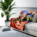 Lightning Hero Anime Sherpa Blanket Bold Electric Superpower Throw for Anime Fans and Gamers